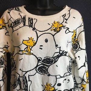 Snoopy and Woodstock crew neck sweat shirt